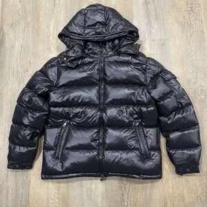 Moncler Maya Black Hooded Jacket Size 3